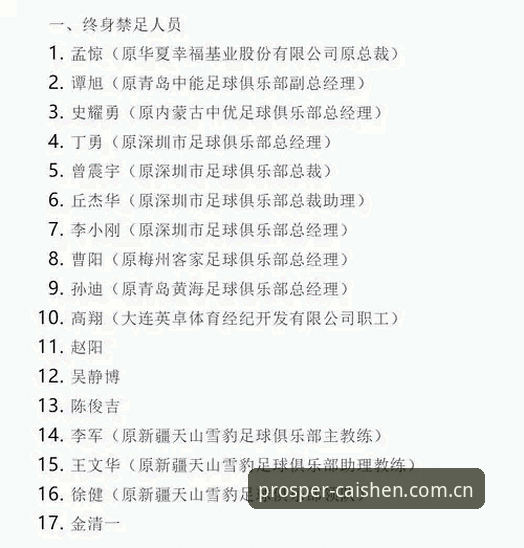 中国足协第三批禁足名单曝光：17人终身禁赛的5大关键细节与行业反思